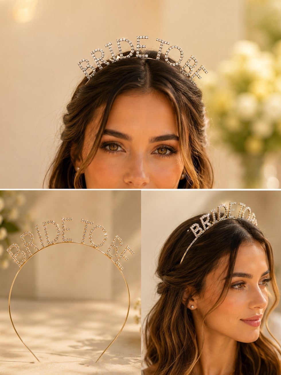 Bride To Be Taç Taşlı Metal Bekarlığa Veda Parti Tacı Gümüş