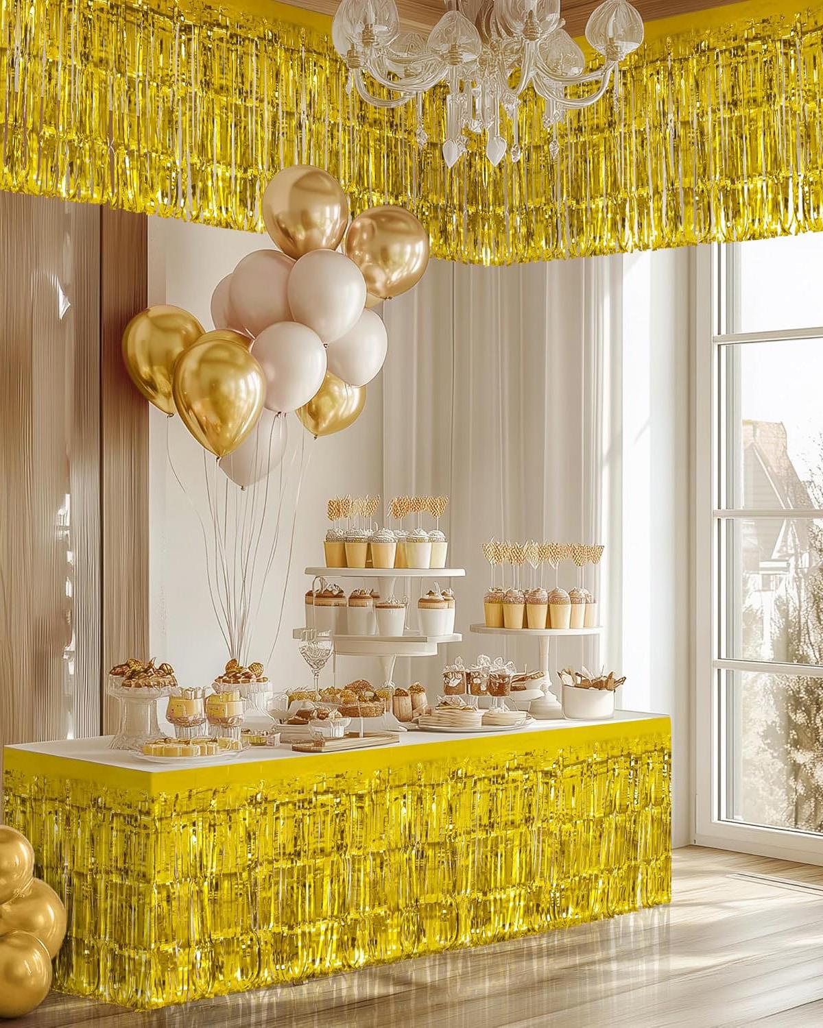 Metalize Masa Eteği Altın