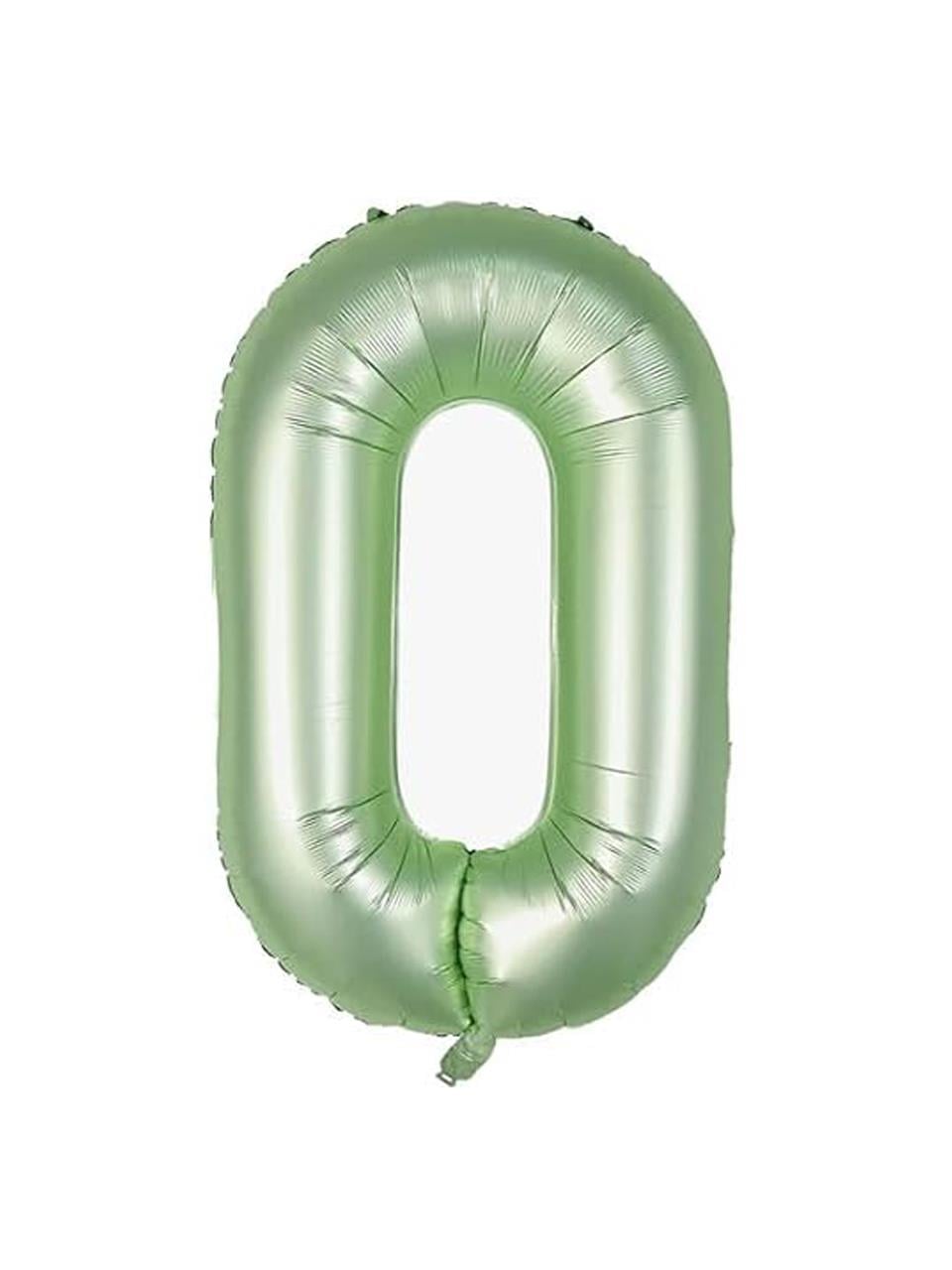 Rakam Folyo Balon 0 Rakamı Retro Adaçayı Yeşili 100 cm 40 inc