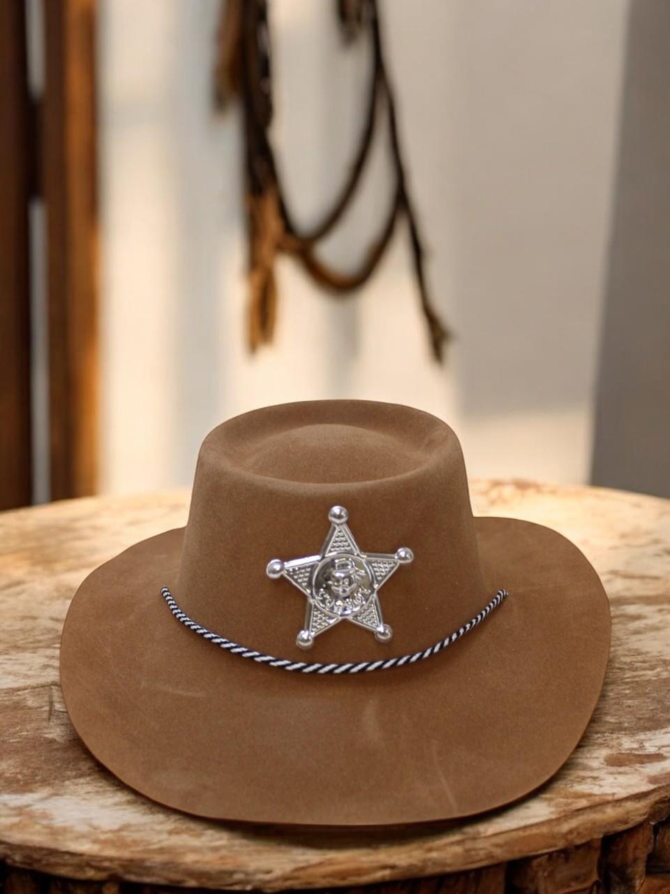 Şerif Kovboy Şapka Parti Aksesuarı Kahverengi