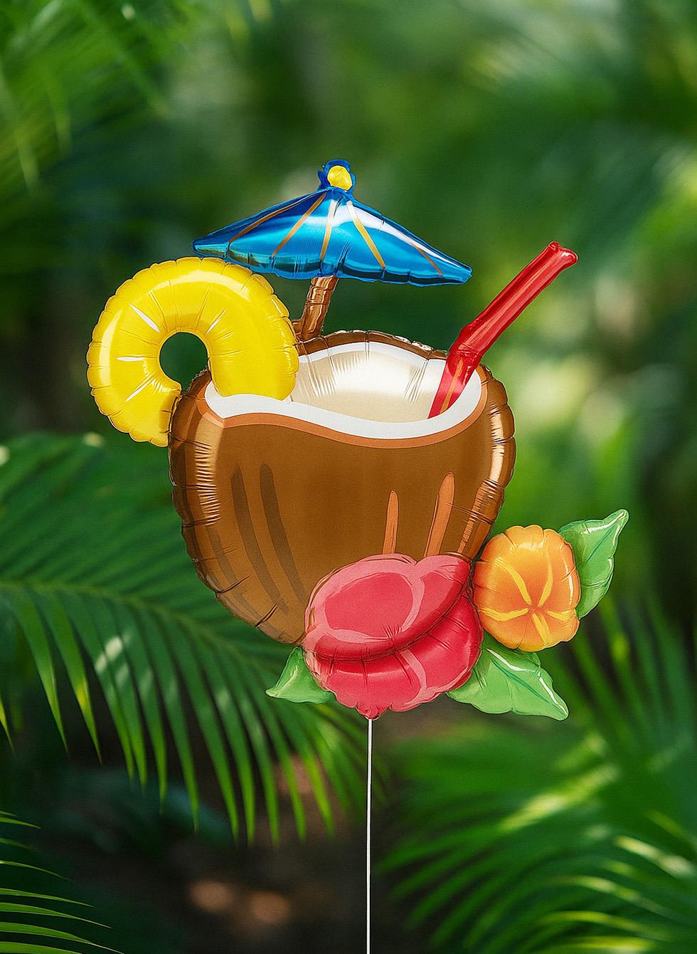 Tropikal Temalı Kokteyl Folyo Balon Doğum Günü Parti Balonu 82 cm