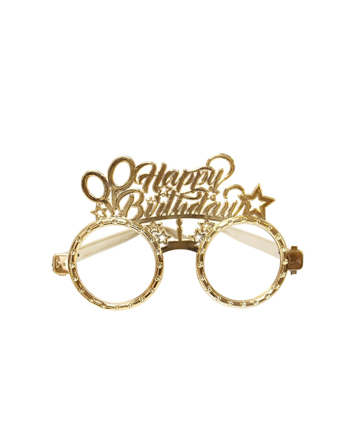 Happy Birthday Taç Gözlük Set Doğum Günü Parti Aksesuarı Gold  