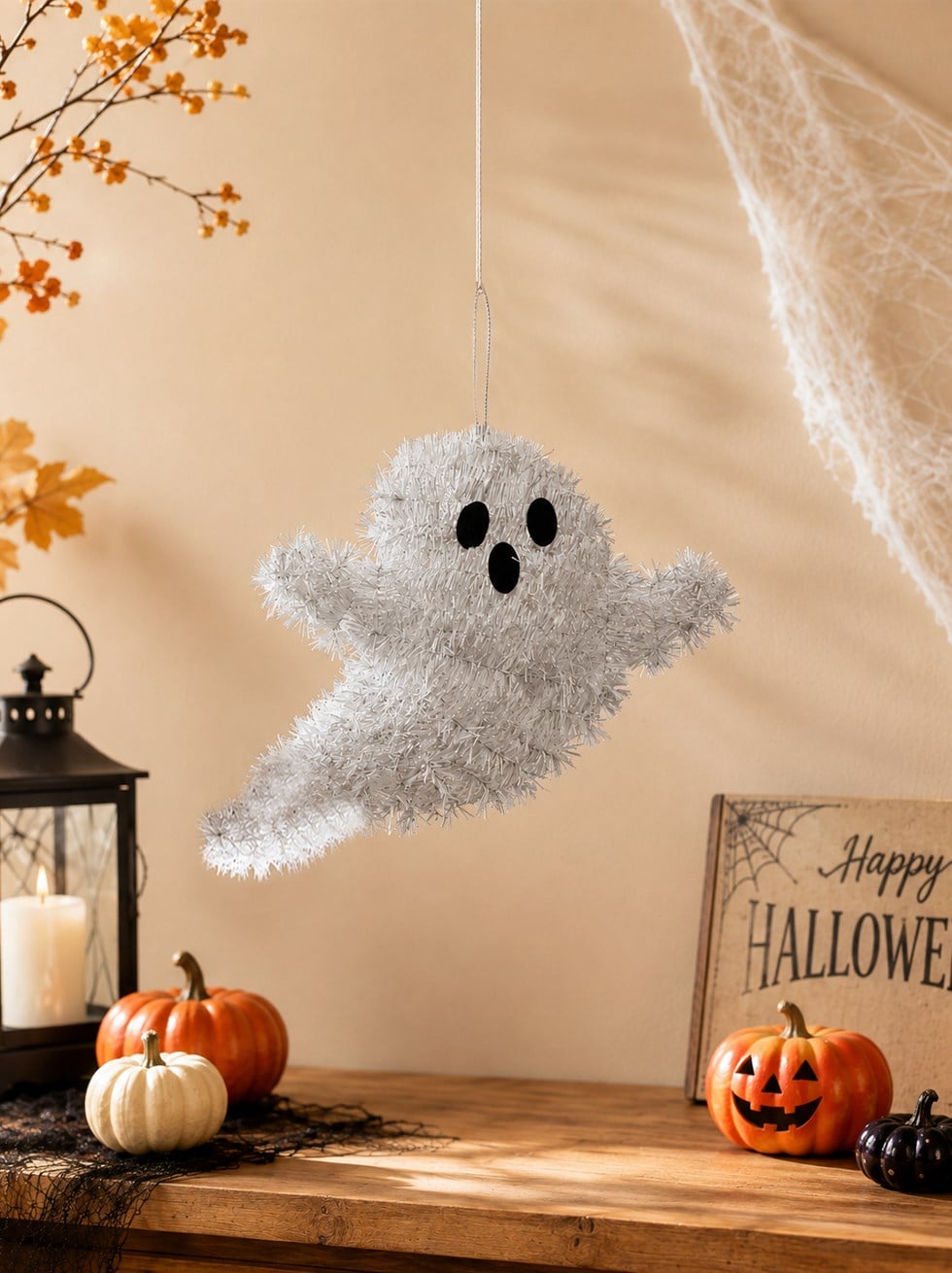 Cadılar Bayramı Asılabilir Hayalet Süs – Halloween Parti Dekoru Beyaz 22 cm
