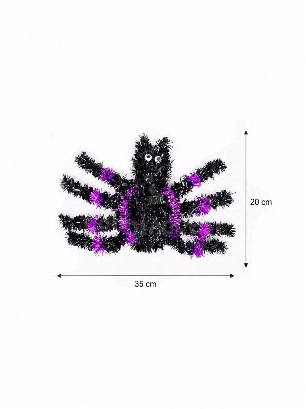 Cadılar Bayramı Asılabilir Örümcek Süs – Halloween Parti Dekoru Siyah Mor 35x20 cm
