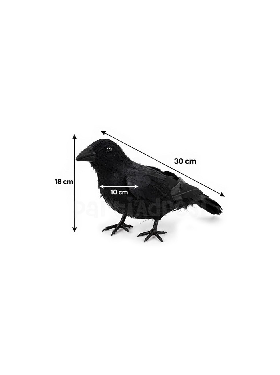 Cadılar Bayramı Dekoratif Siyah Karga 30 cm – Halloween Parti Dekoru 