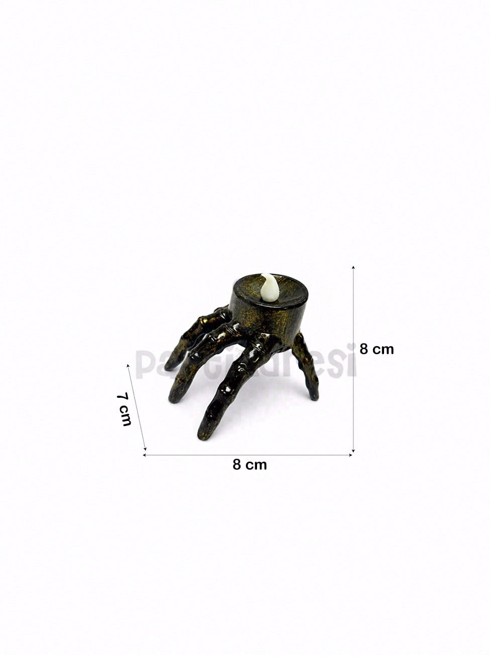 Cadılar Bayramı İskelet El Figürlü LED Mum – Halloween Parti Masa Dekoru 8 cm