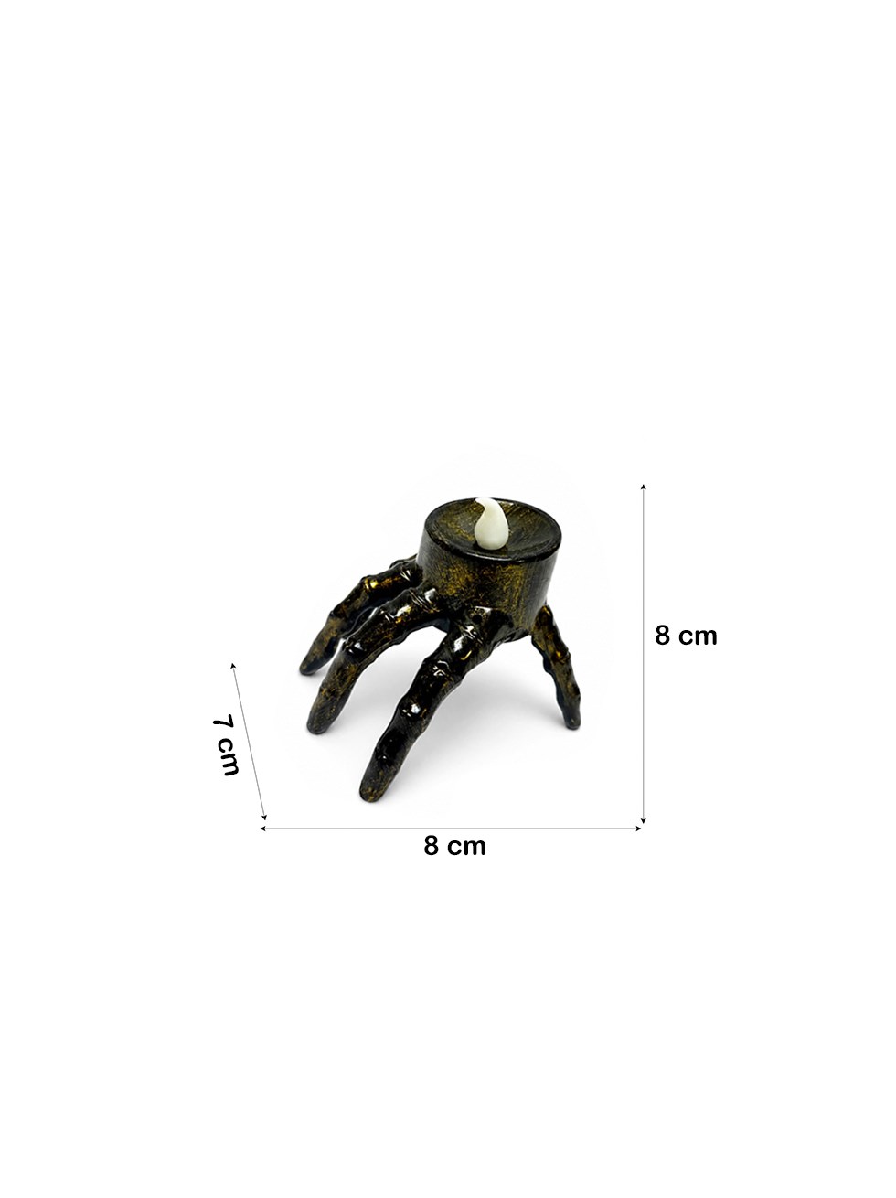 Cadılar Bayramı İskelet El Figürlü LED Mum – Halloween Parti Masa Dekoru 8 cm