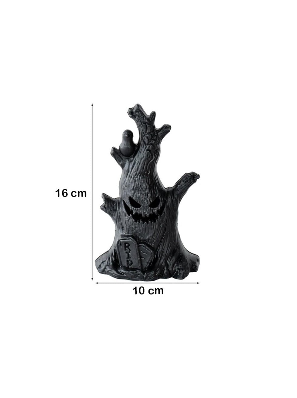 Cadılar Bayramı Korku Ağacı LED Işıklı Mum – Halloween Parti Masa Dekoru 16 cm