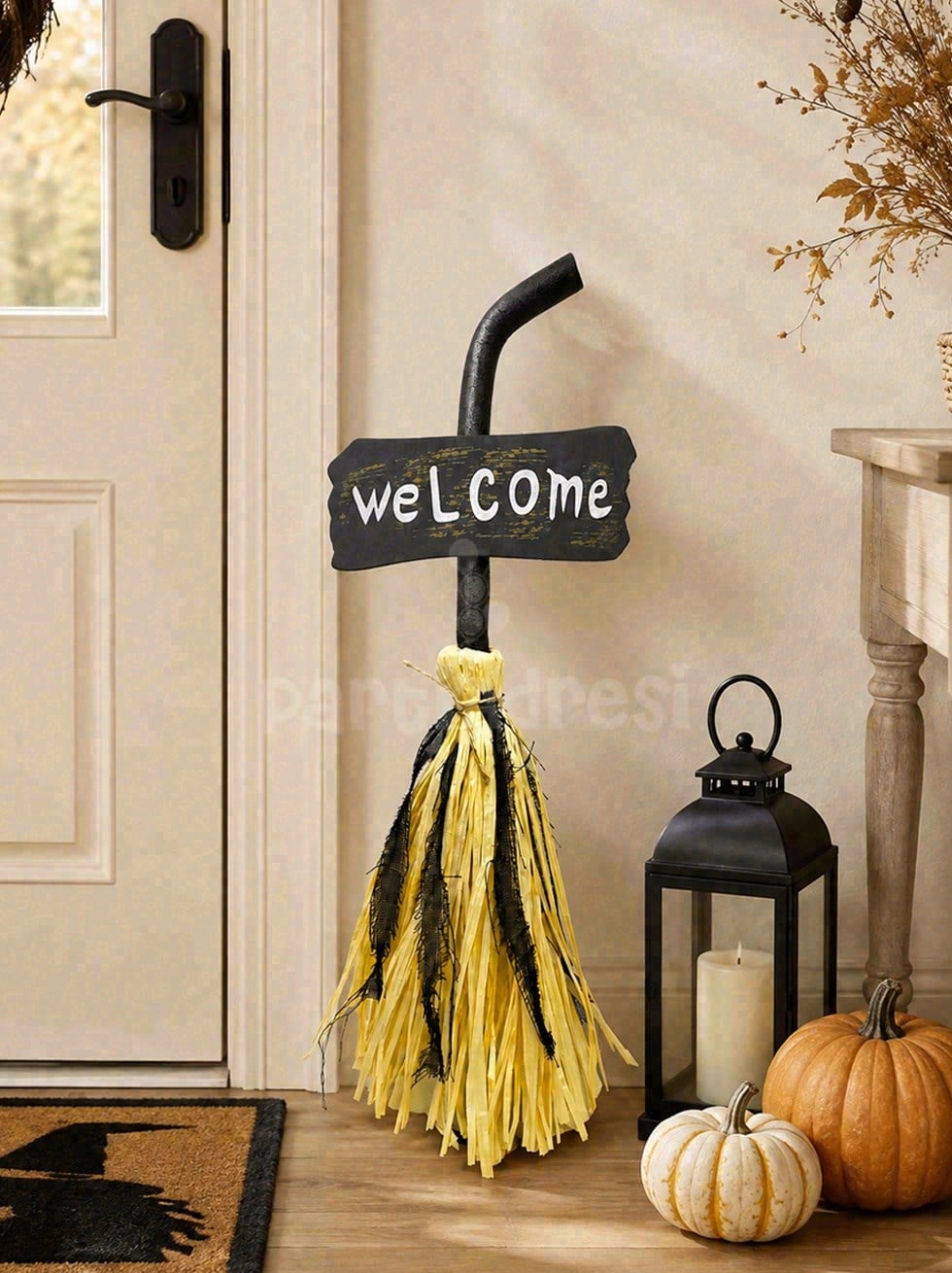 Cadılar Bayramı Müzikli ve Hareketli Cadı Süpürgesi  – Halloween Parti Dekoru 66 cm