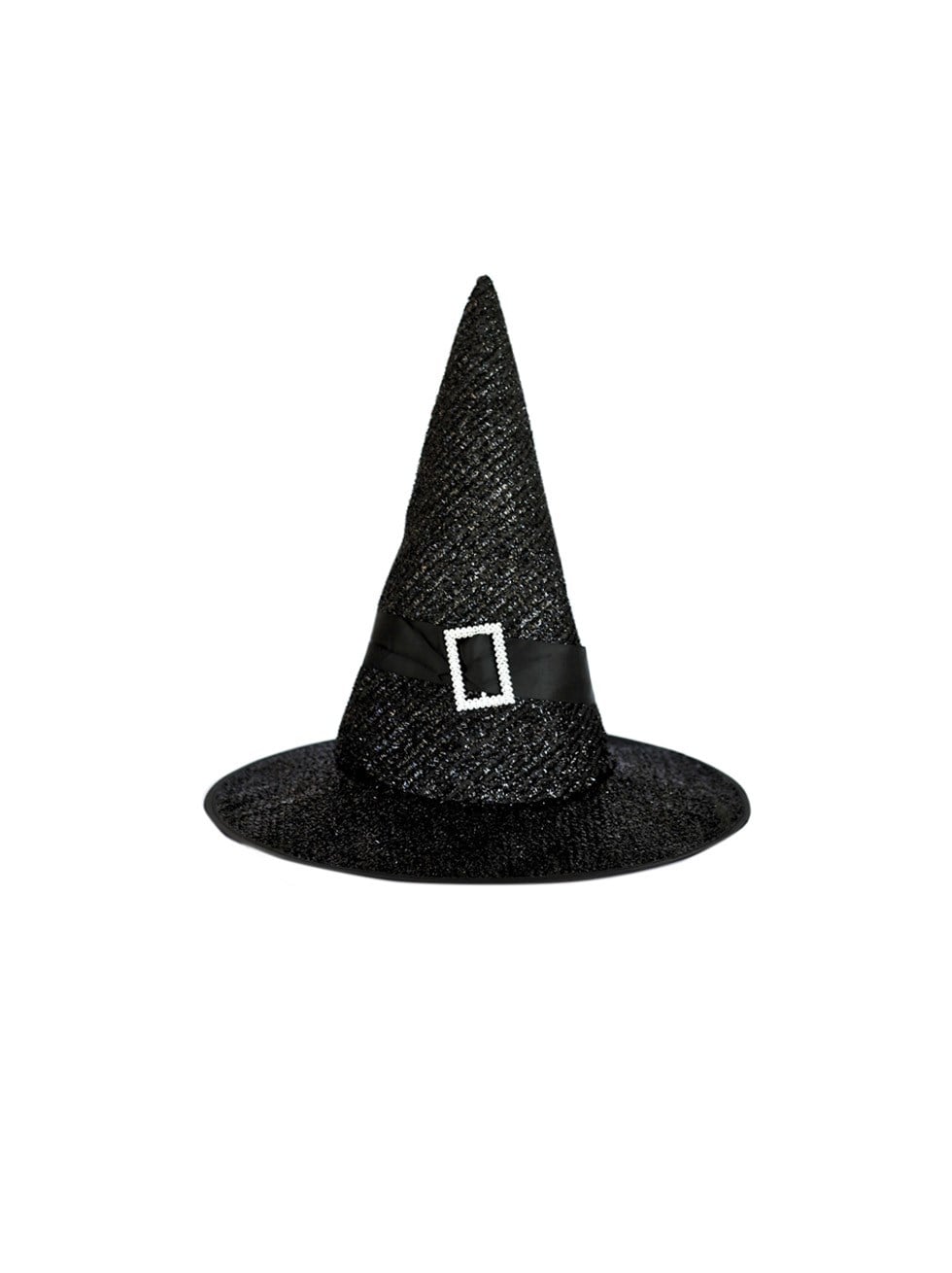 Cadılar Bayramı Simli Cadı Şapkası Halloween Parti Kostüm Aksesuarı Siyah 