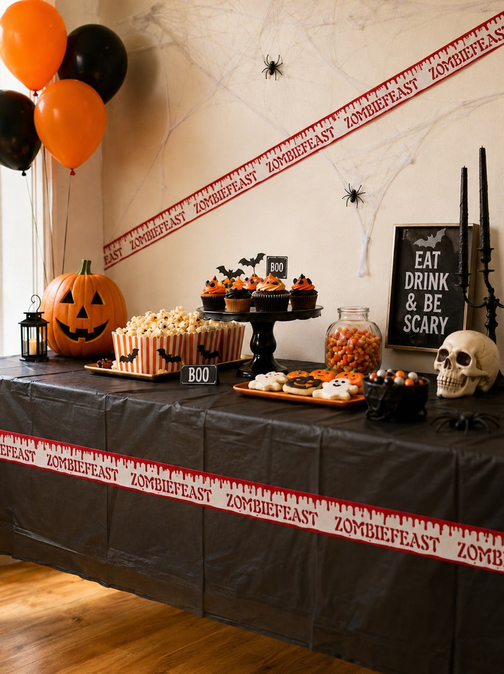 Cadılar Bayramı Uyarı Bantları Halloween Korku Bandı Parti Dekoru Beyaz 6 mt