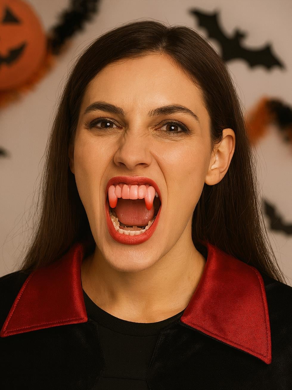 Cadılar Bayramı Yarasa Taç Vampir Diş Set Halloween Parti Aksesuarı