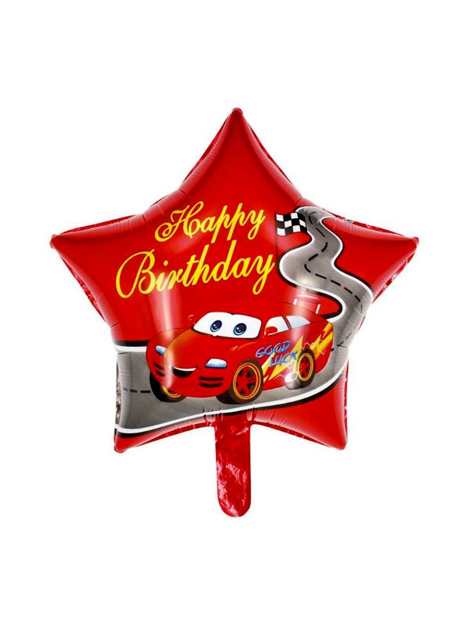 Cars Temalı Happy Birthday Folyo Balon Yıldız Figürlü 18” 46 Cm