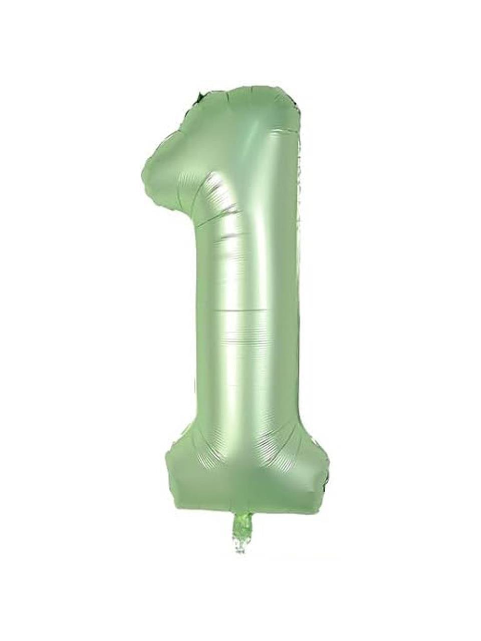 Rakam Folyo Balon 1 Rakamı Retro Adaçayı Yeşili 100 cm 40 inc
