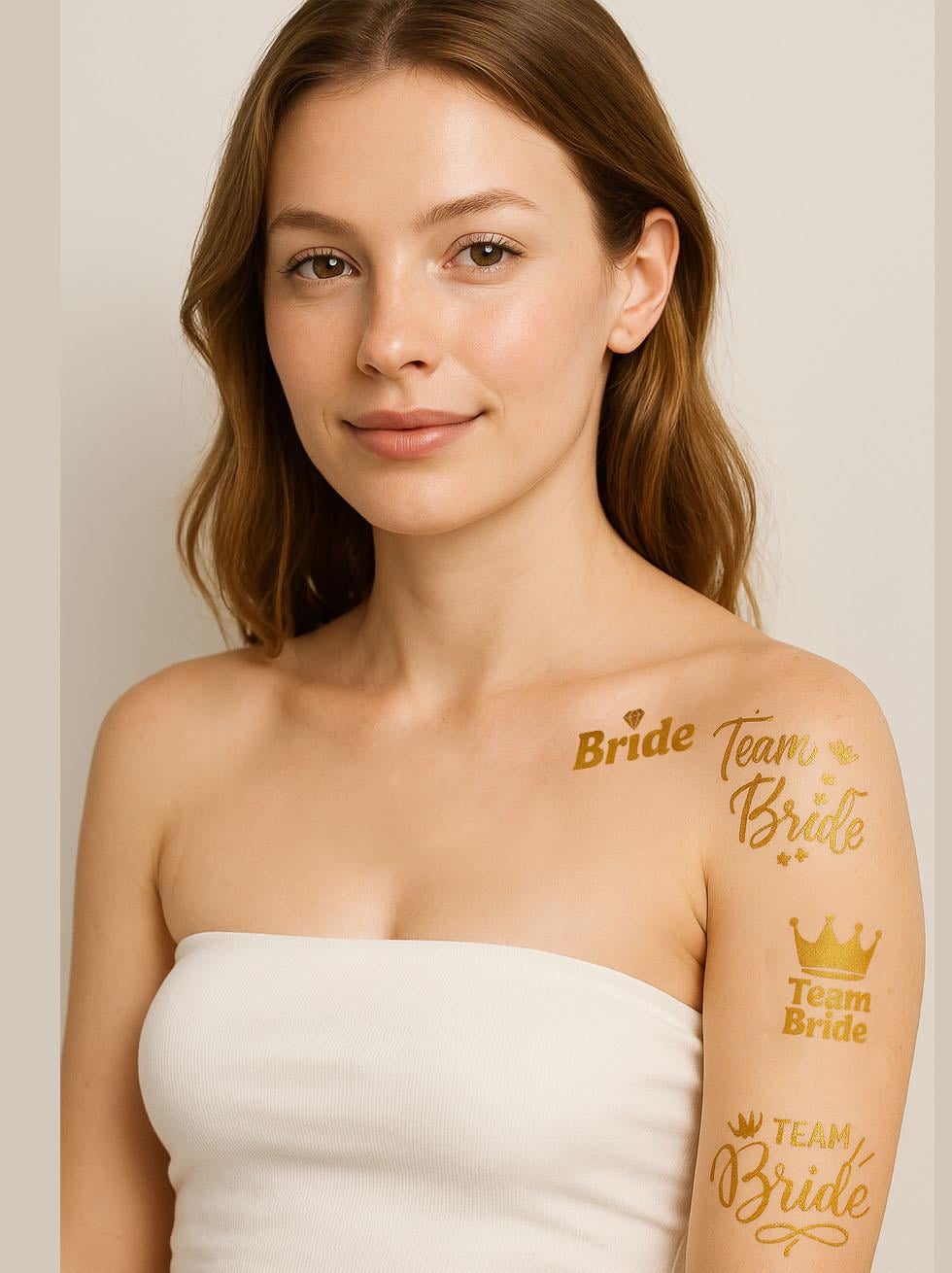 Bekarlığa Veda Partisi Karışık Dövme Seti Bride Team Bride Dövme Altın 12li