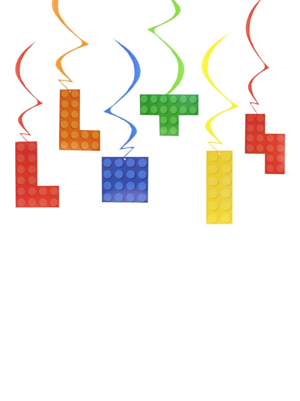 Renkli Lego Temalı Tavan Sarkıt Süsü Doğum Günü Parti Dekoru