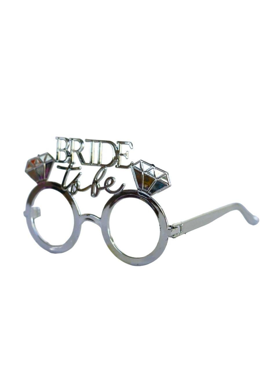 Bride to be Bekarlığa Veda Partisi Gözlüğü Tek Taşlı Bride Gözlük Gümüş