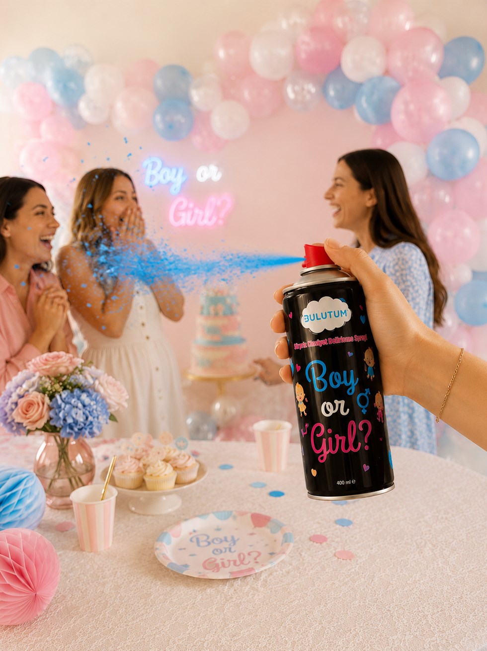 Cinsiyet Belirleme Partisi Spreyi – Erkek Bebek Mavi Sprey 400 ml