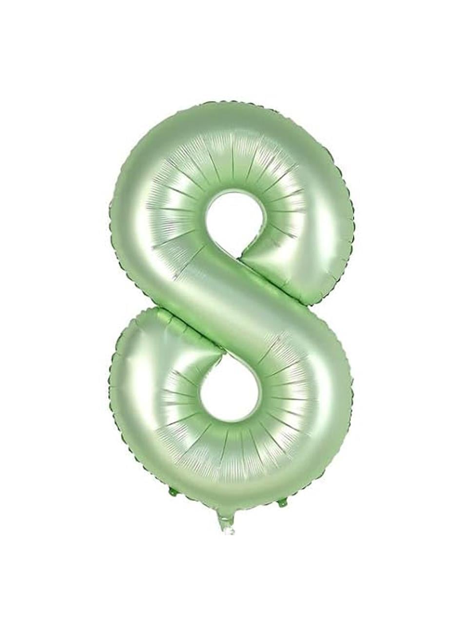 Rakam Folyo Balon 8 Rakamı Retro Adaçayı Yeşili 100 cm 40 inc
