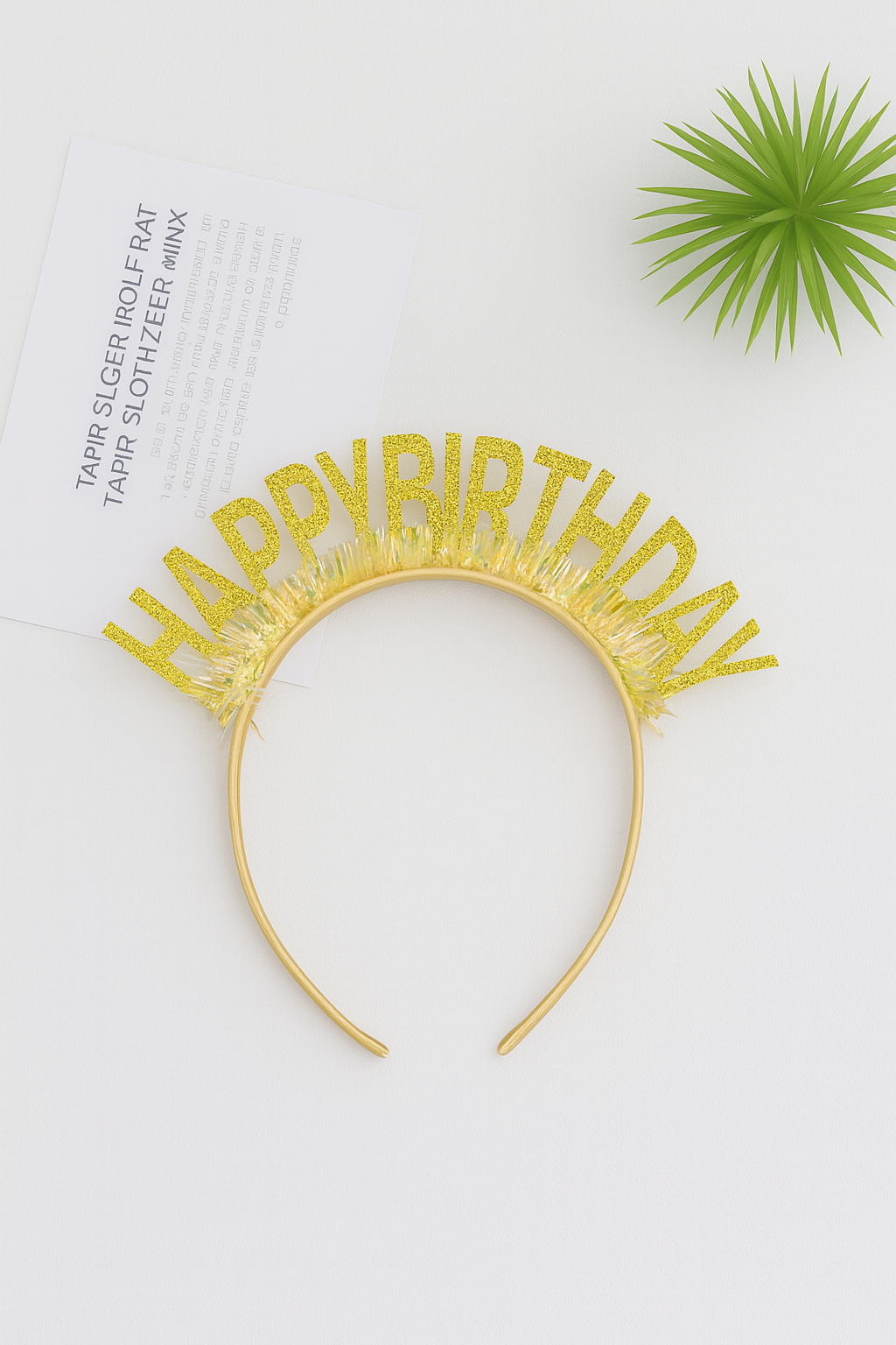 Happy Birthday Yazılı Doğum Günü Taç Parti Kostüm Aksesuarı Altın