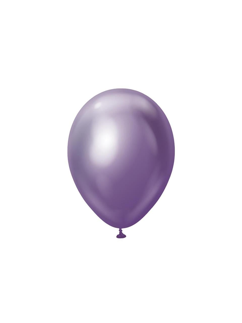 Krom Balon Parlak Parti Balonu Mor 12 inc - 30 cm 5'li