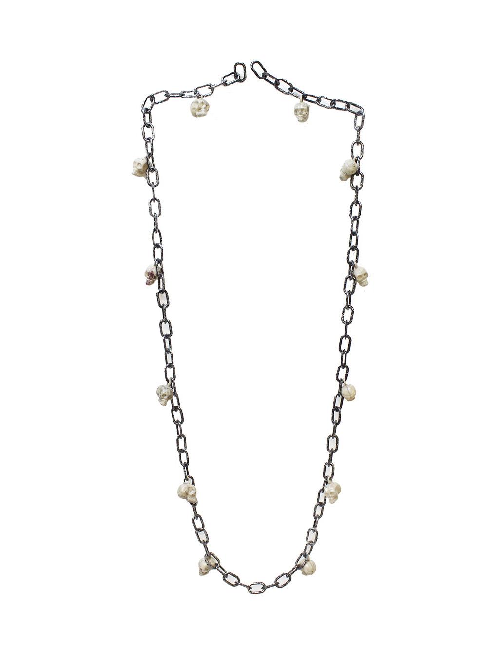 Cadılar Bayramı Kuru Kafalı Plastik Zincir Halloween Parti Dekoru 145 cm