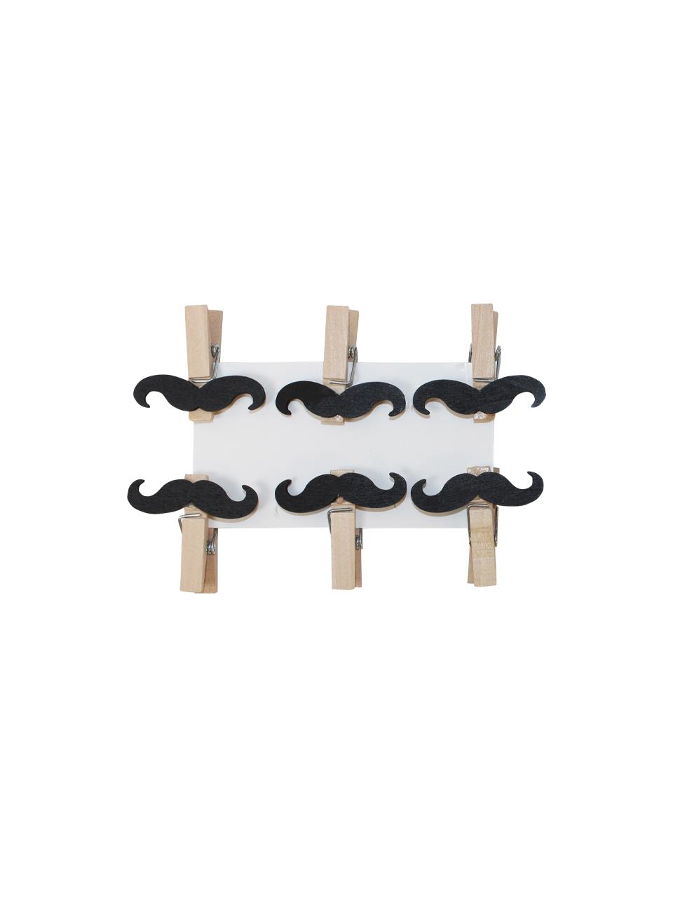 Ahşap Mandal Bıyıklı 6Lı