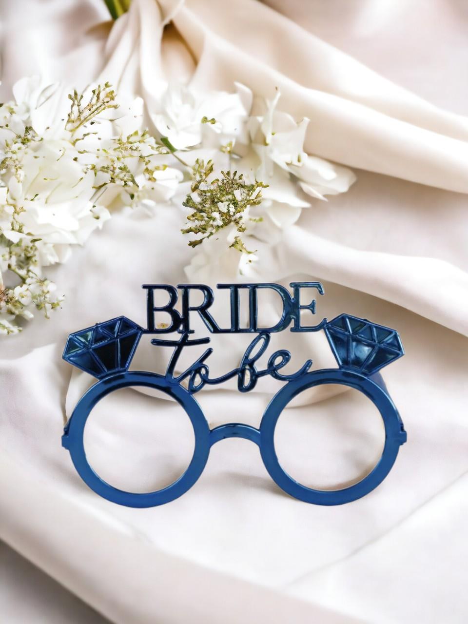Bride to be Bekarlığa Veda Partisi Gözlüğü Tek Taşlı Bride Gözlük Mavi