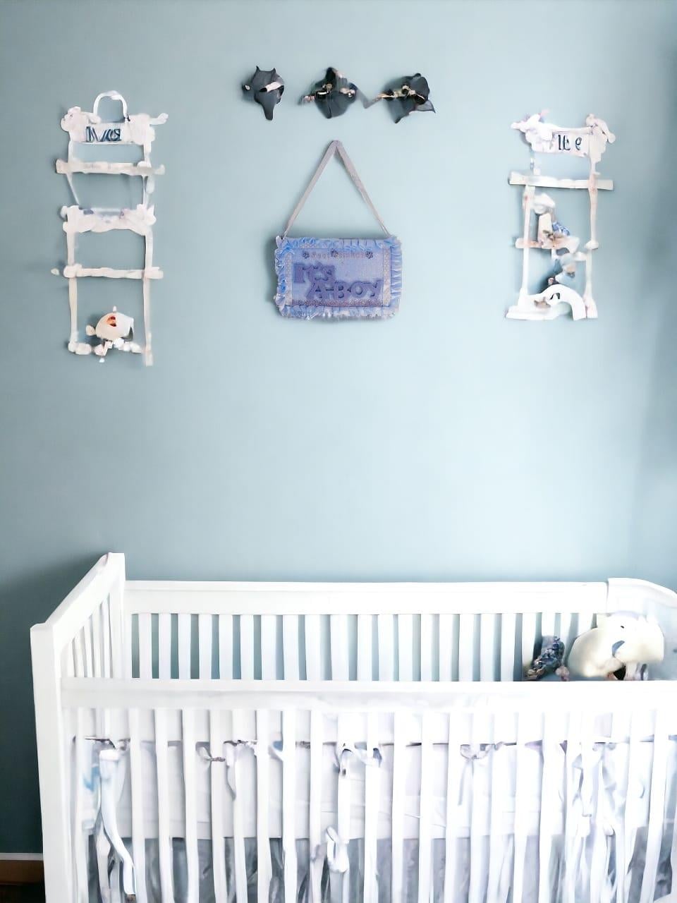 It's a Boy Yazılı Kapı Duvar Süsü Mavi 25'li
