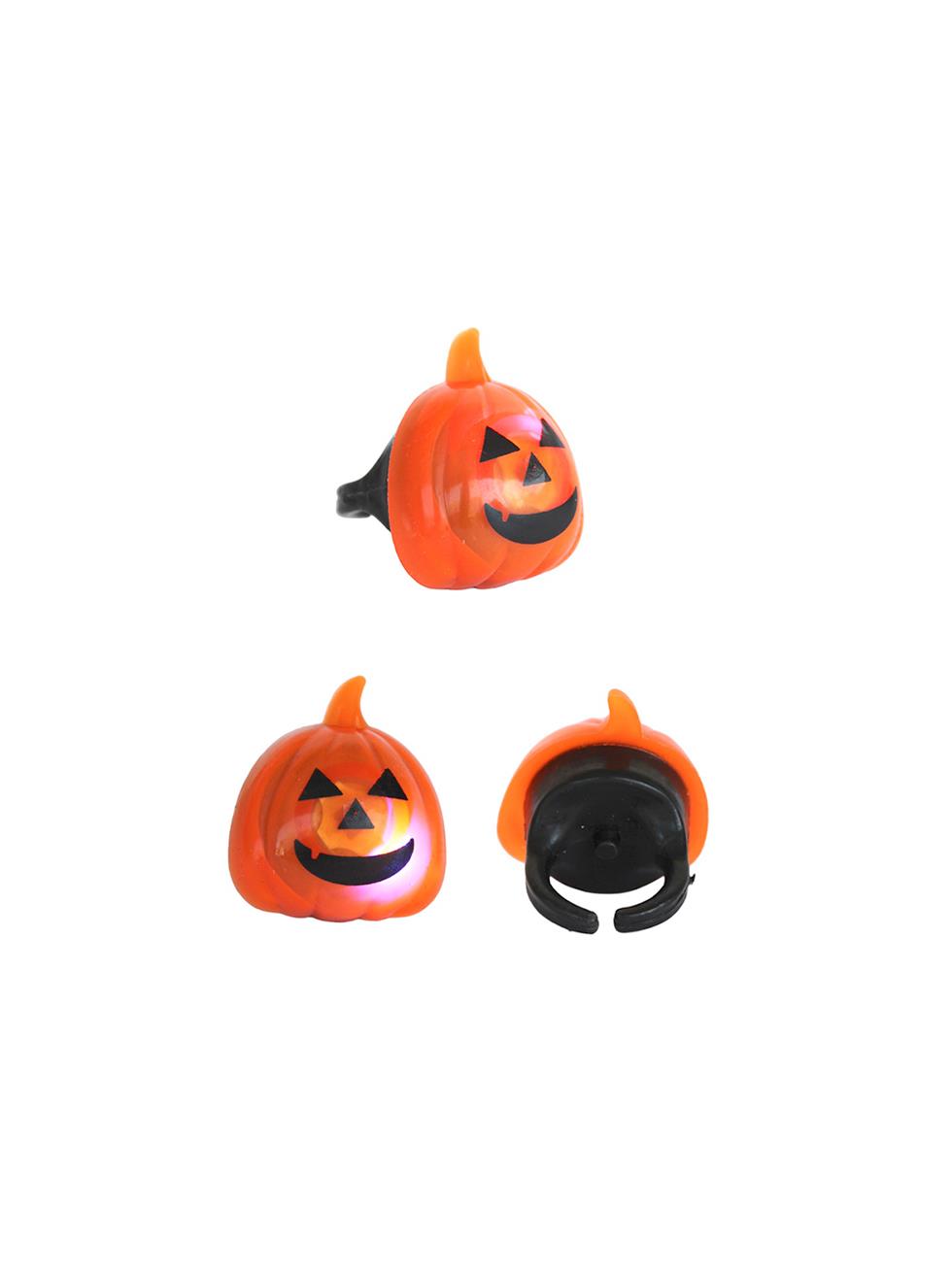 Cadılar Bayramı Bal Kabağı Işıklı Yüzük Halloween Parti Aksesuarı