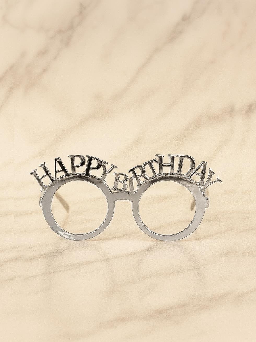 Happy Birthday Gözlük Doğum Günü Parti Aksesuarı Gümüş