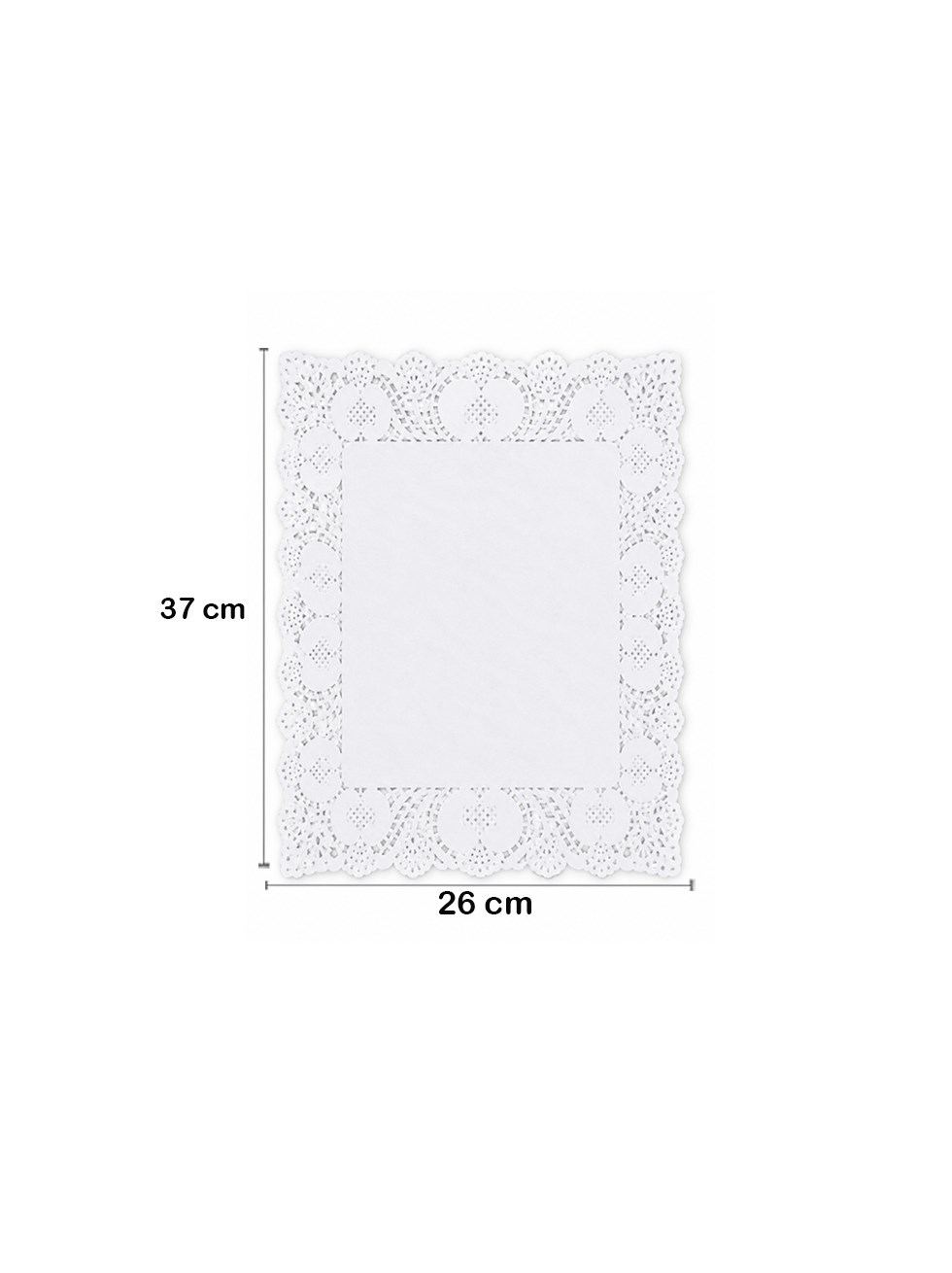Dikdörtgen Beyaz Kağıt Dantel Tepsi Altlığı Tatlı İkramlık Sunum Örtüsü 26x37 cm 100lü