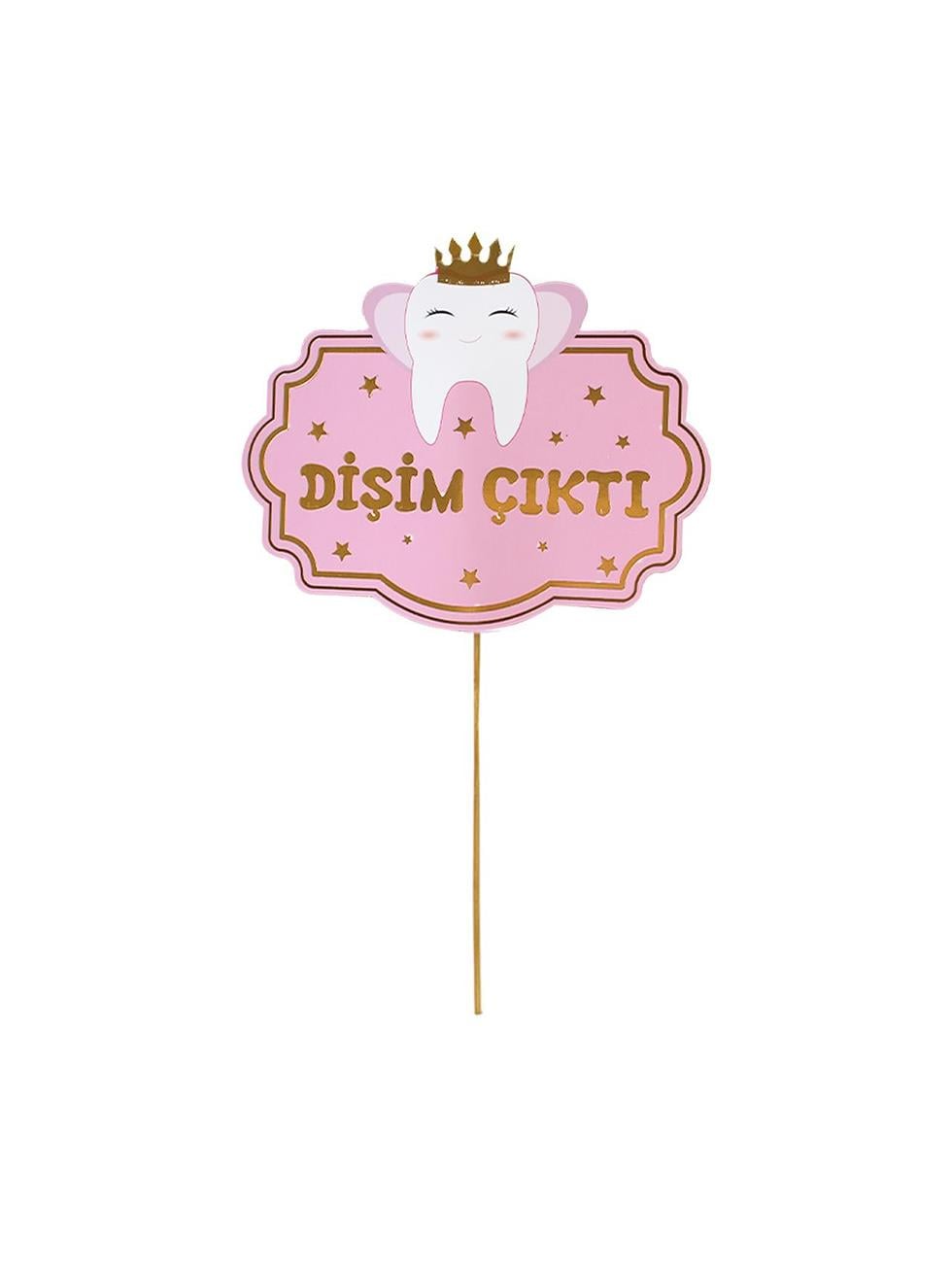 Diş Buğdayı Dişim Çıktı Yazılı Konuşma Balonu Pembe 5li
