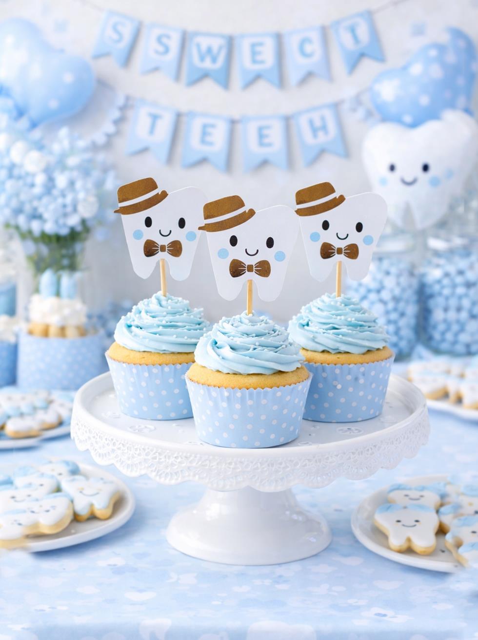 Dişim Çıktı Diş Buğdayı Temalı Kürdan Mavi 10lu