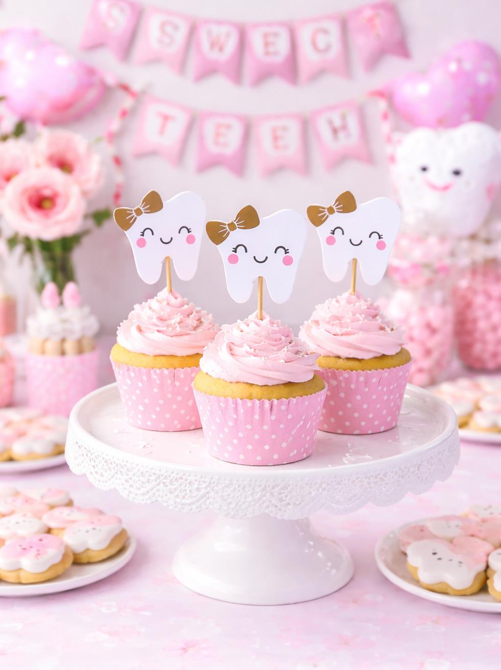 Dişim Çıktı Diş Buğdayı Temalı Kürdan Pembe 10lu