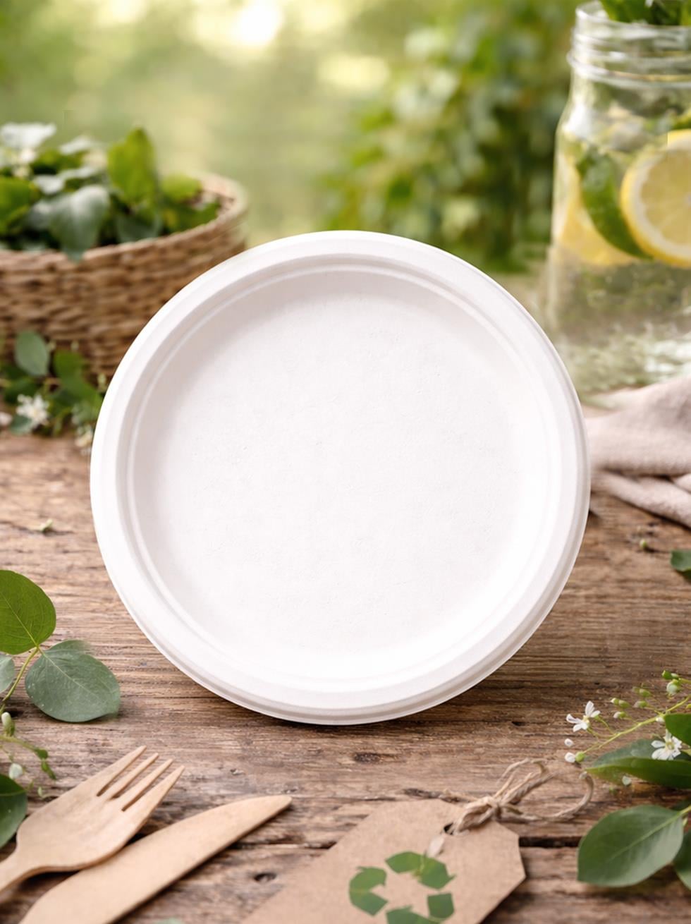 Doğa Dostu Karton Tabak  – Geri Dönüştürülebilir Parti Tabağı 22 cm 25li