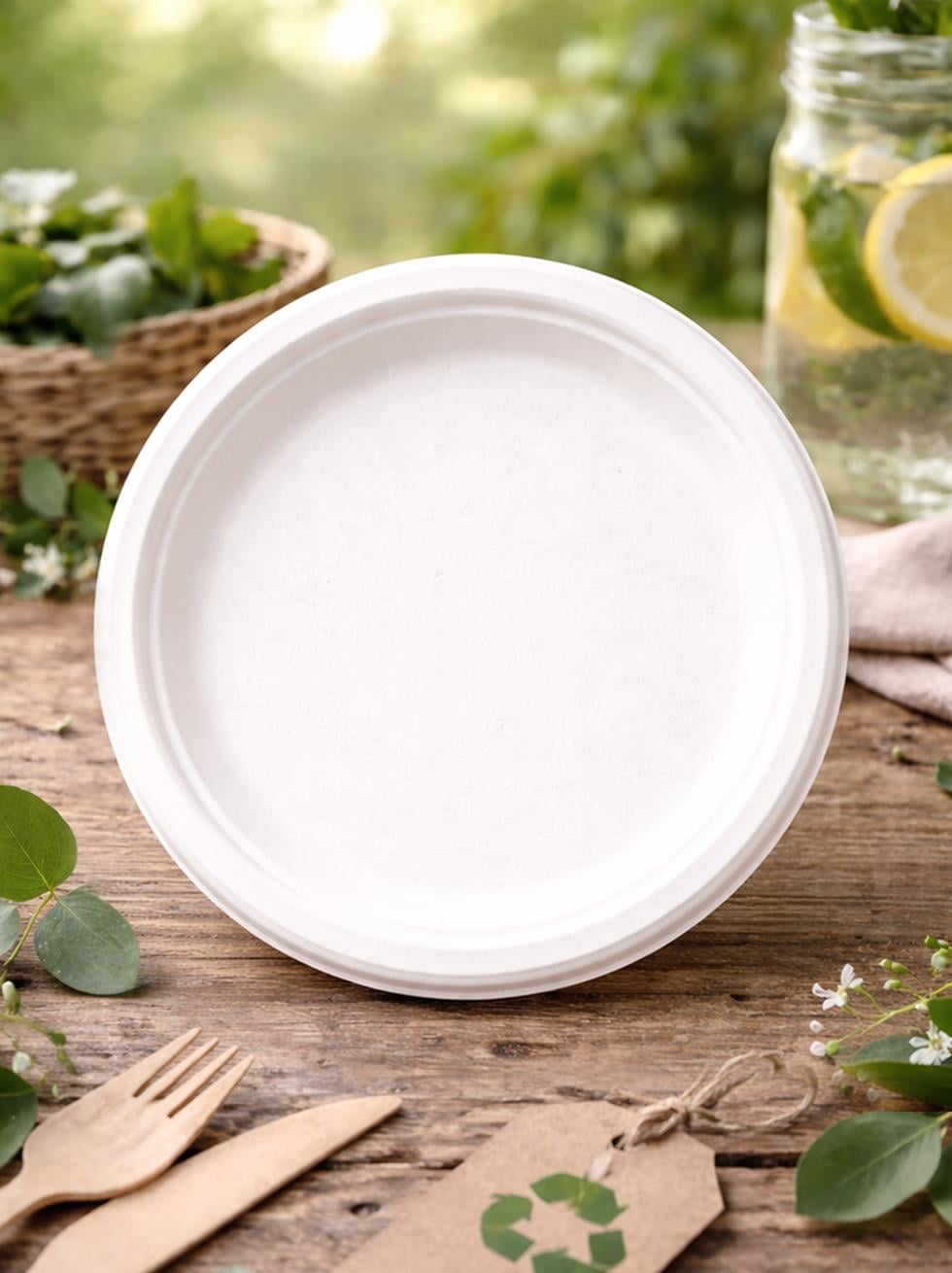 Doğa Dostu Karton Tabak  – Geri Dönüştürülebilir Parti Tabağı 26 cm 25li