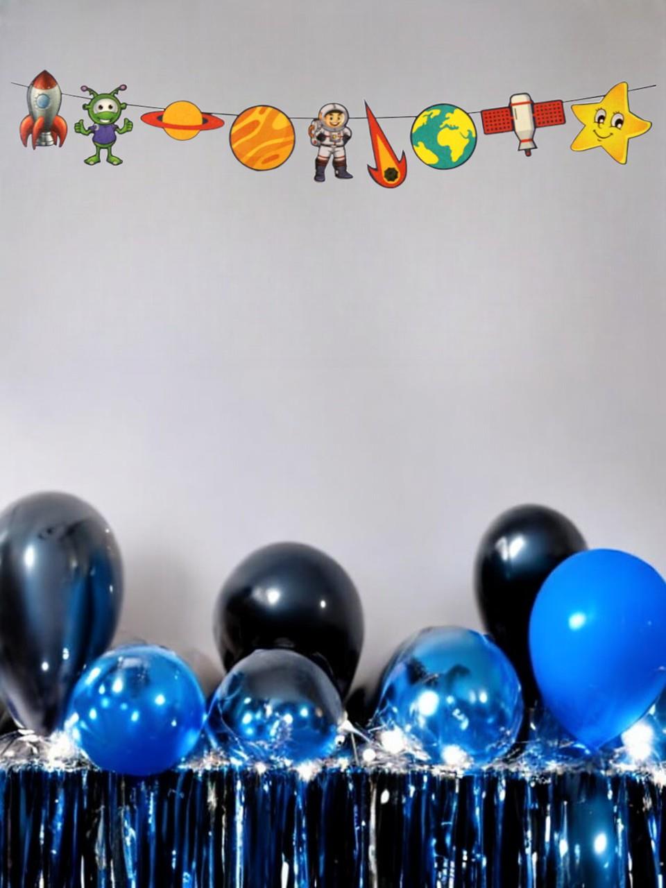 Kozmik Galaksi Konsept Dekoratif Banner Asılabilir Doğum Günü Süsü