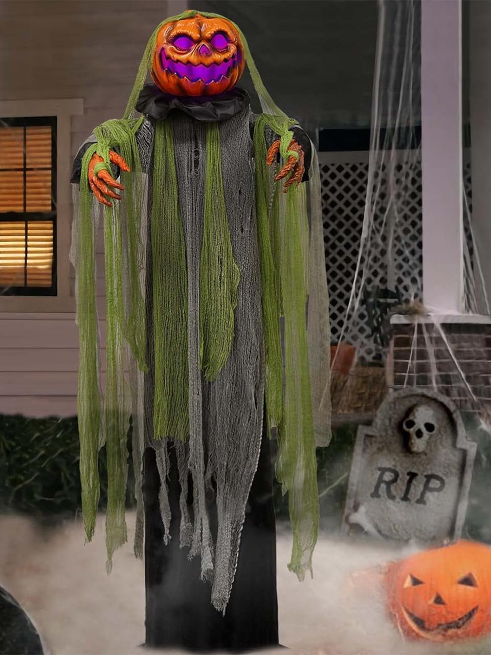 Cadılar Bayramı Haraketli Balkabağı Figürlü Ayaklı Halloween Parti Dekoru 180 cm