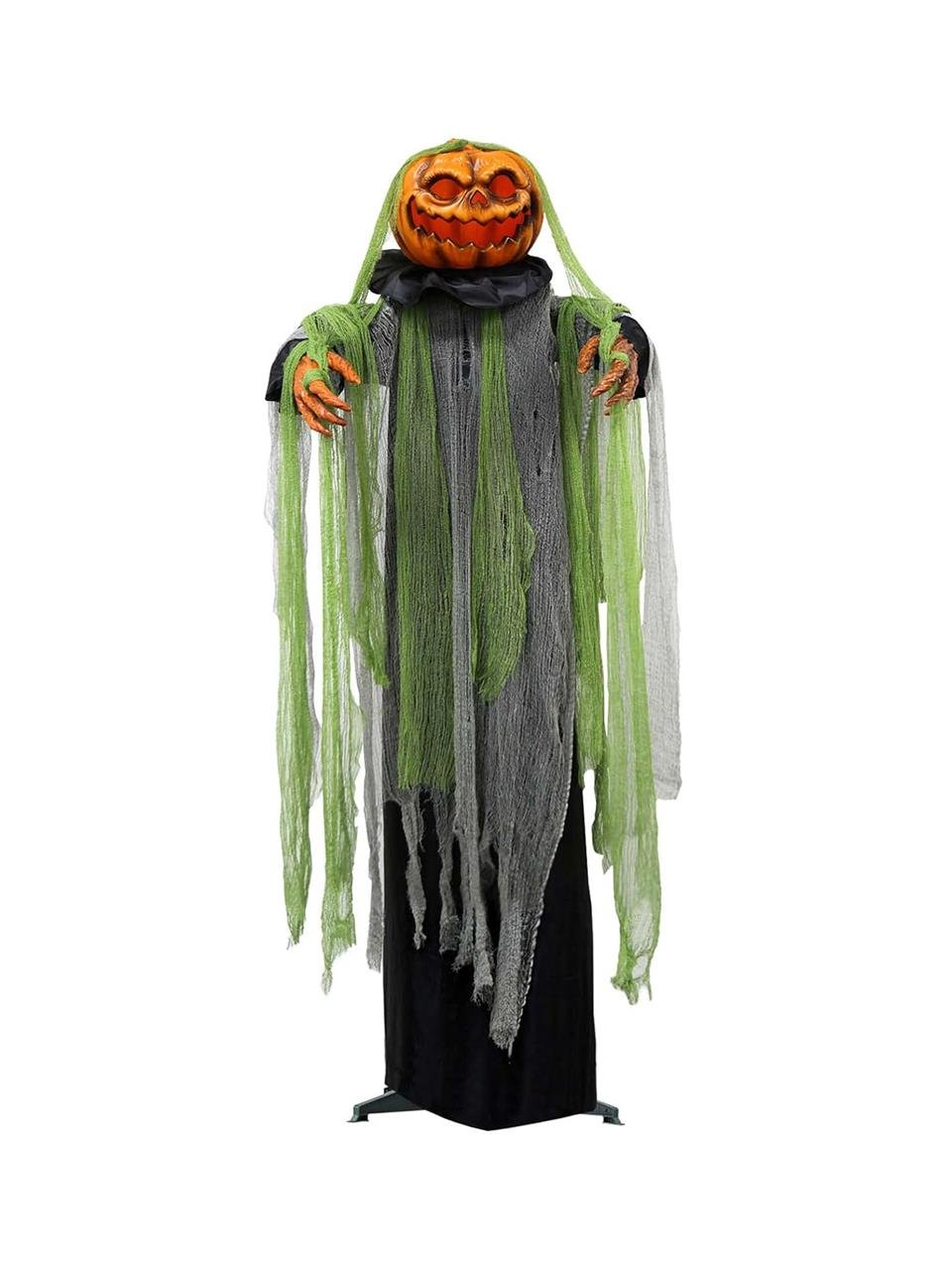 Cadılar Bayramı Haraketli Balkabağı Figürlü Ayaklı Halloween Parti Dekoru 180 cm