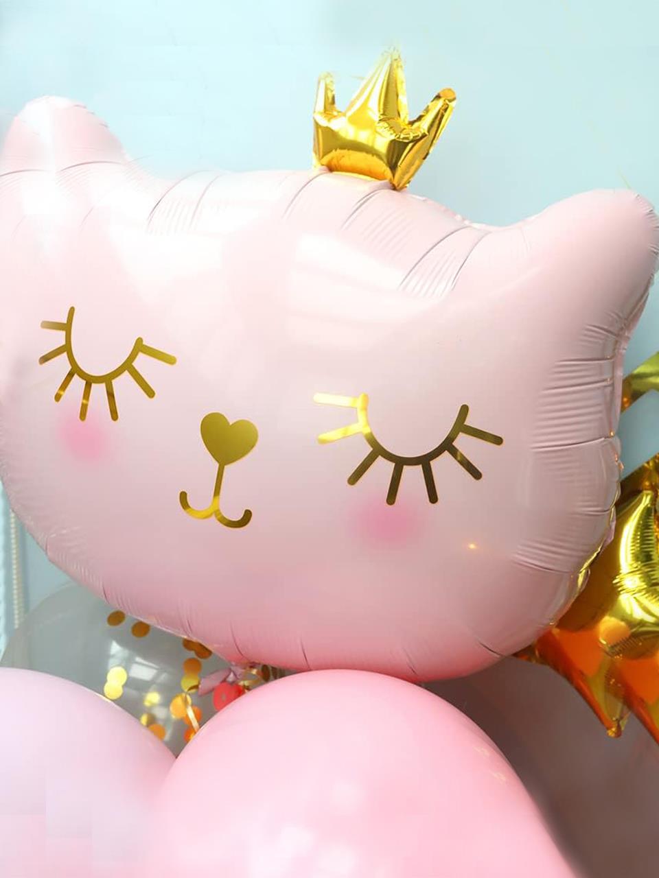 Sevimli Kedi Folyo Balon Pembe 30