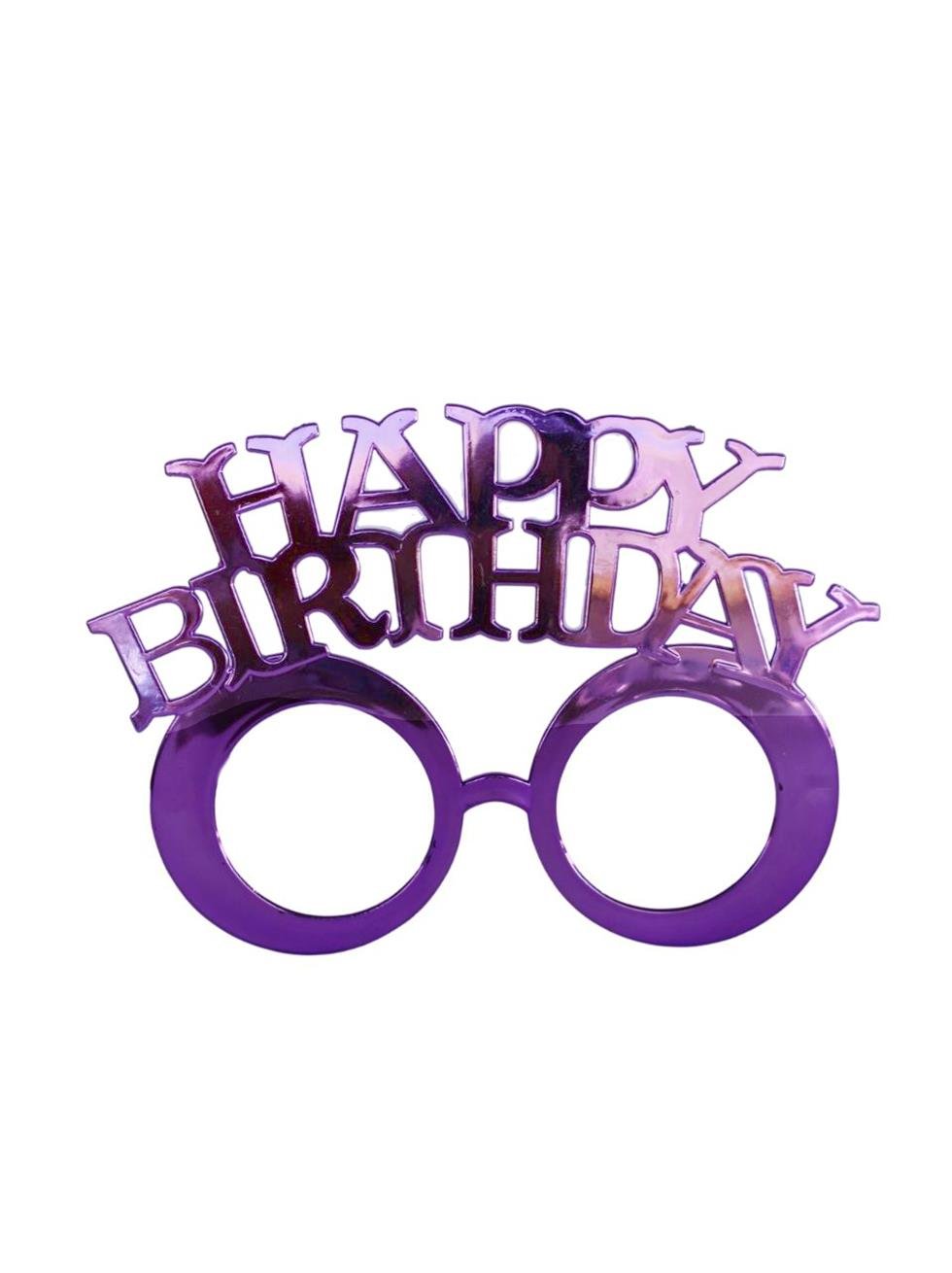 Happy Birthday Yazılı Doğum Günü Partisi Gözlüğü Mor