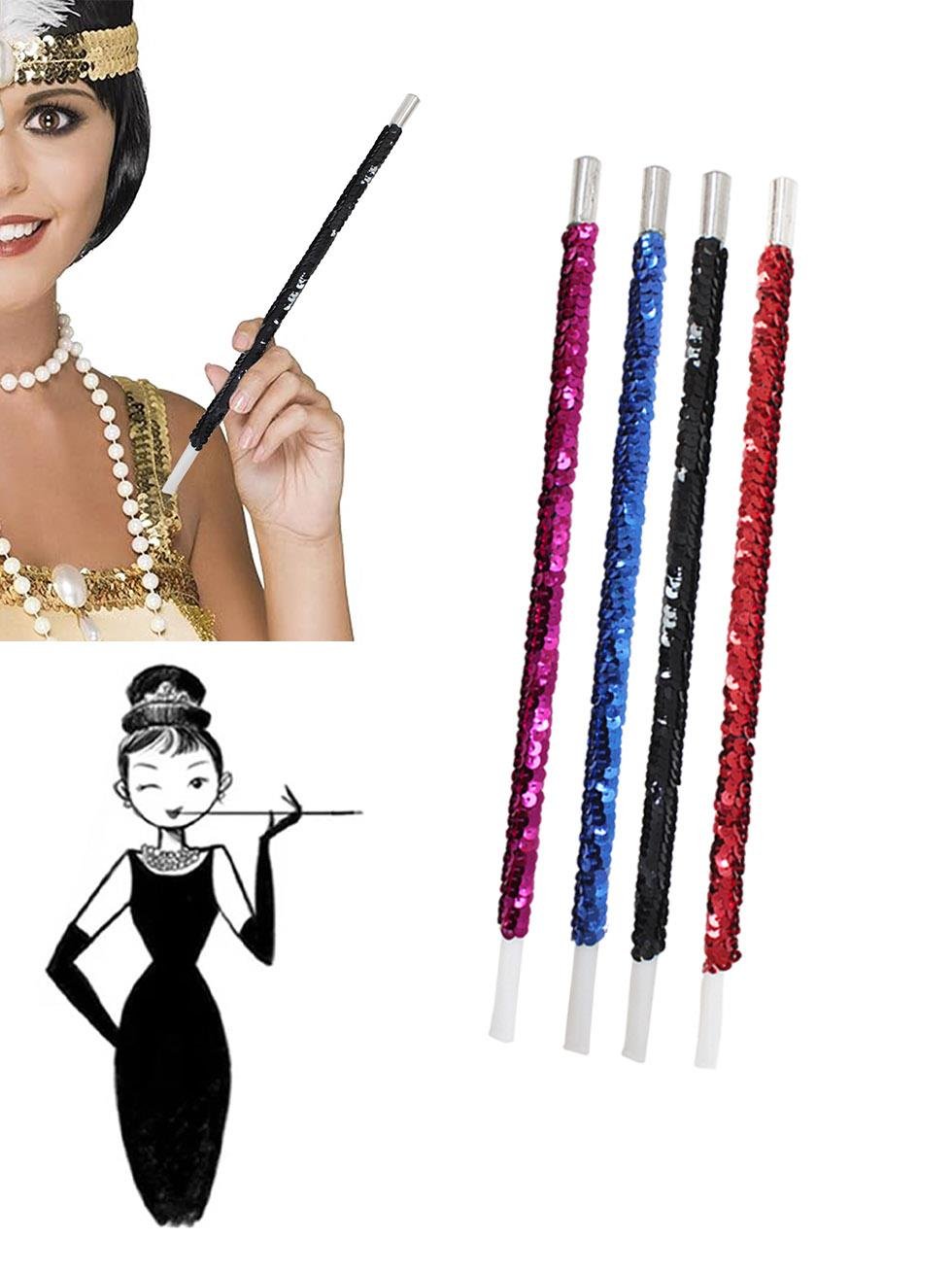 Gatsby Vintage Konsept Bekarlığa Veda Parti Aksesuarı Pullu Sigaralık Siyah