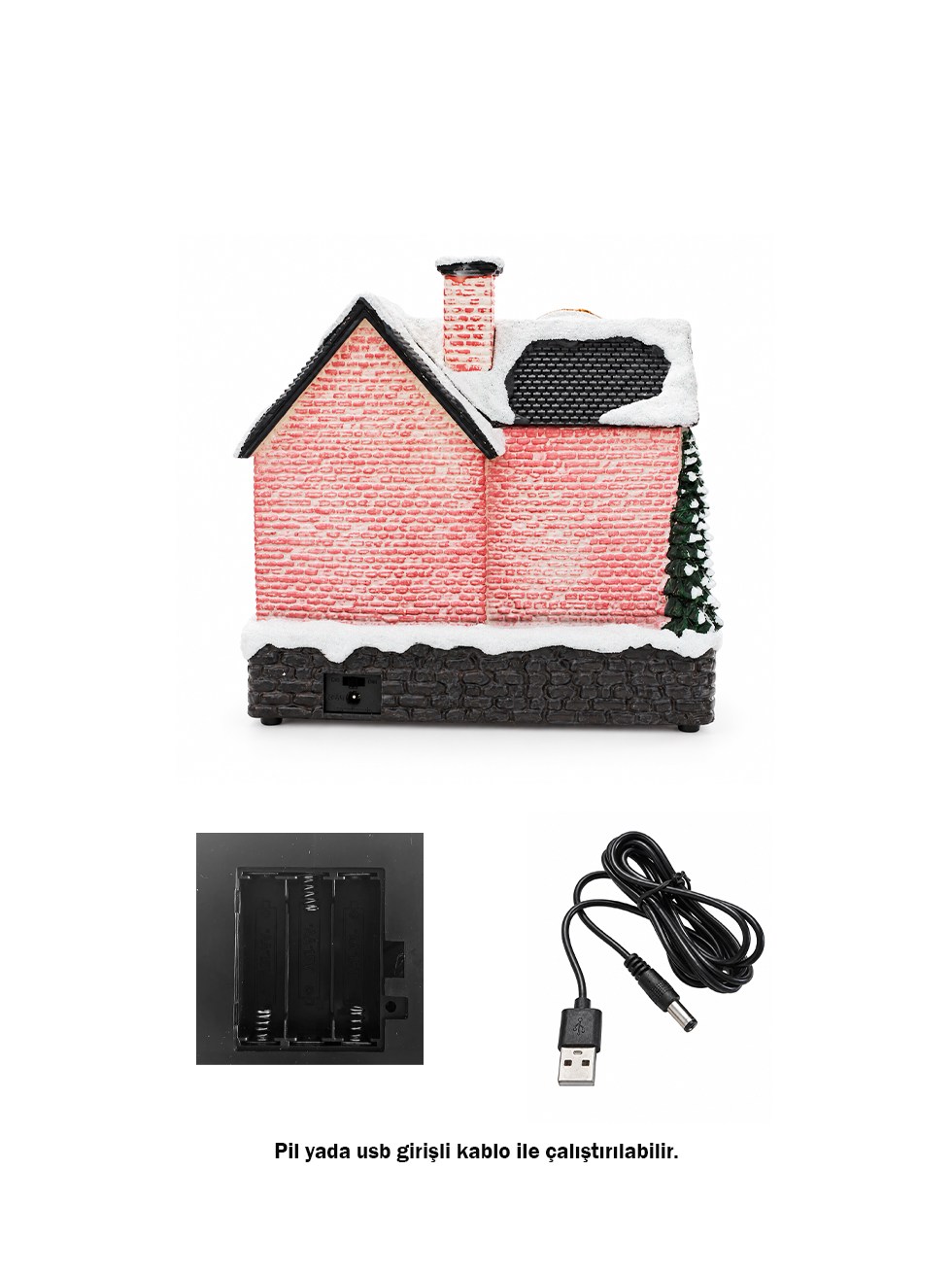 Gift Shop Temalı Yılbaşı Dekoru 20x22 cm – Müzikli Hareketli Işıklı Yılbaşı Süsü