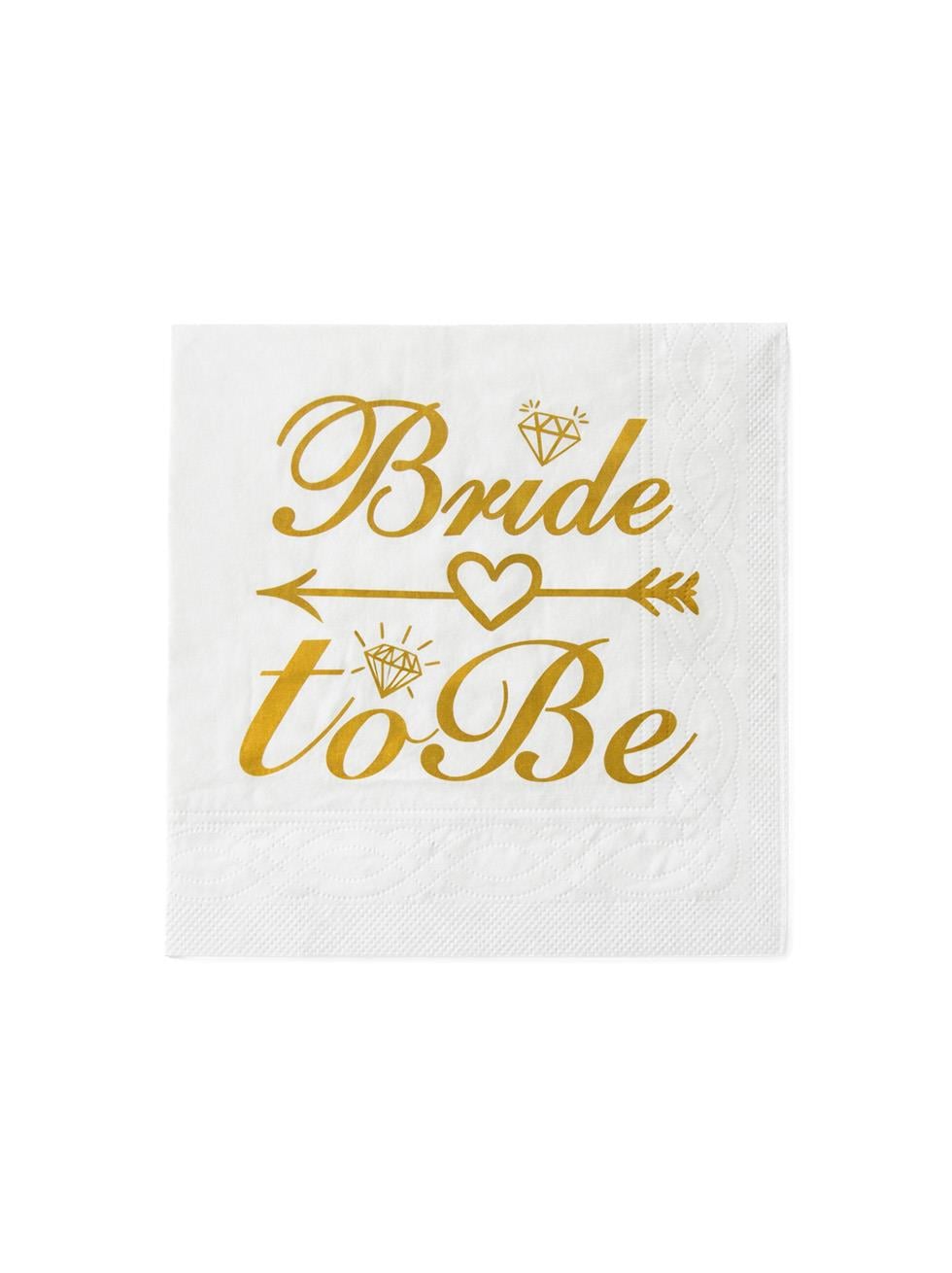 Gold Bride To Be Yazılı Bekarlığa Veda Parti Peçetesi Beyaz 16lı