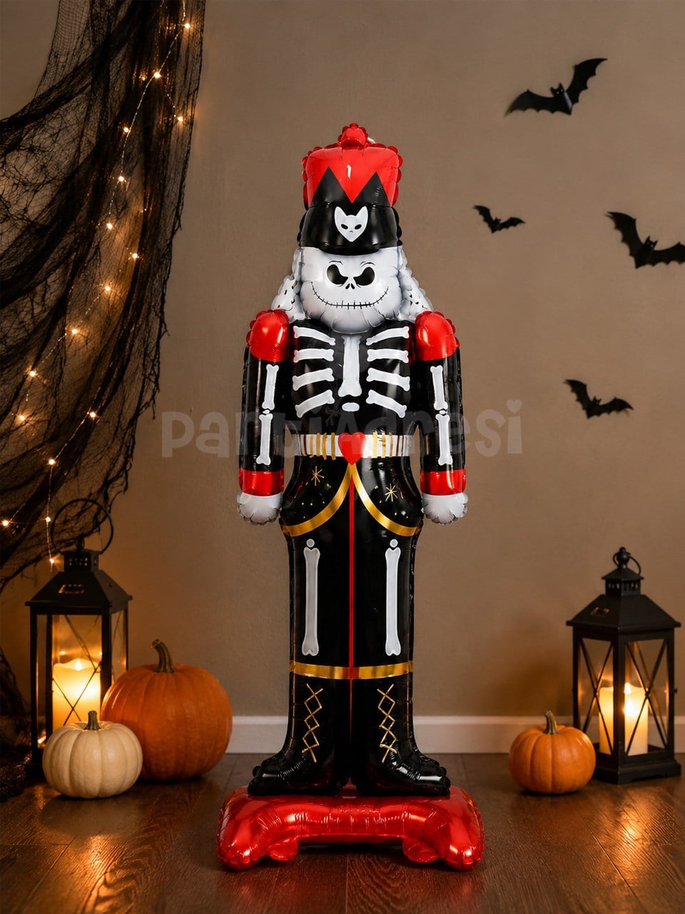 Halloween İskelet Folyo Balon 124 x 55 cm – Ayaklı Cadılar Bayramı Parti Dekoru