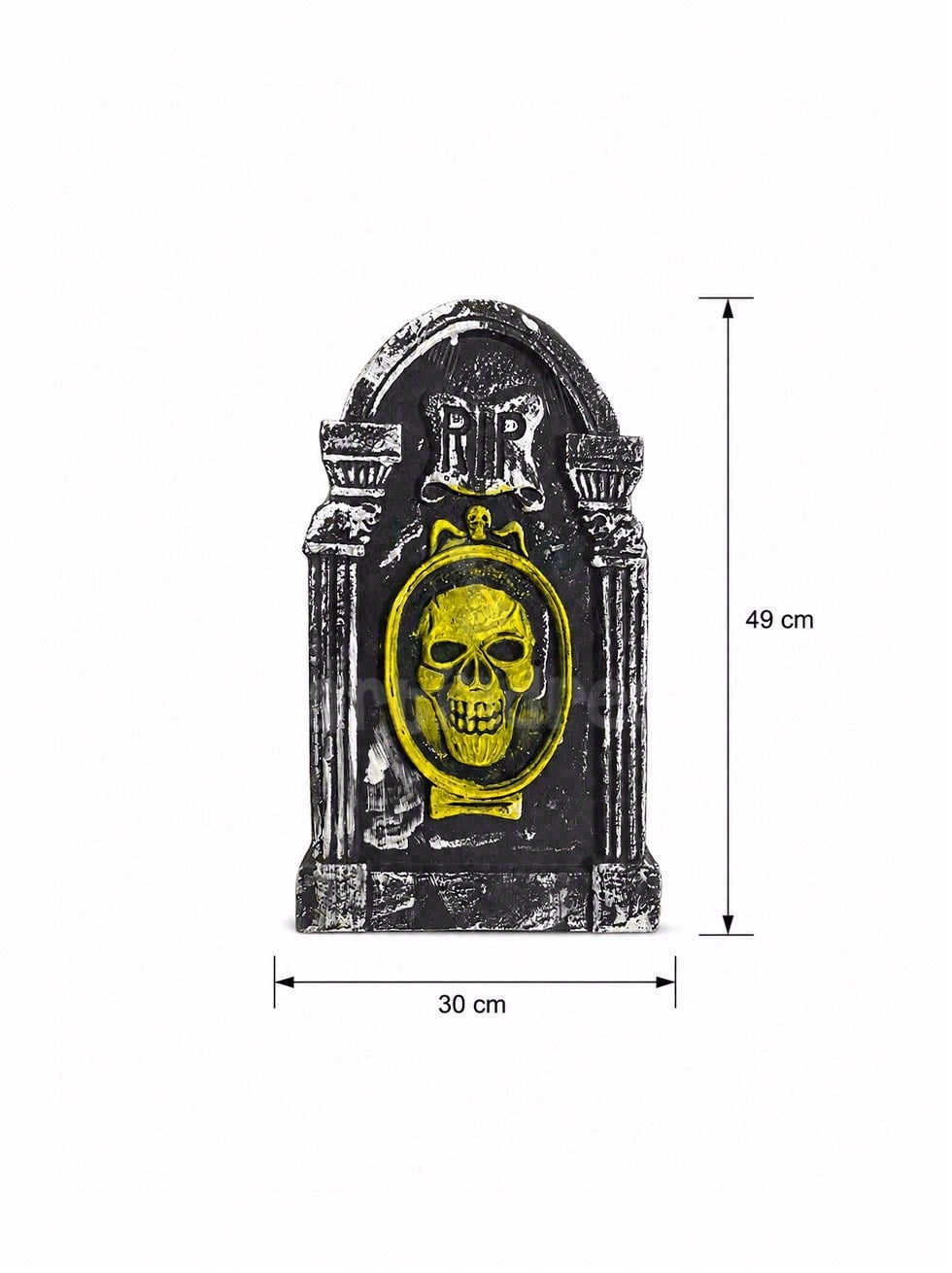 Halloween Kuru Kafalı Mezar Taşı Dekoru – Strafor Cadılar Bayramı Süsü  30x49 cm