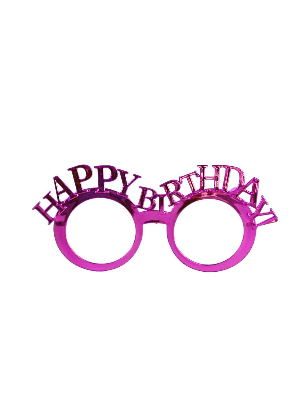 Happy Birthday Gözlük Doğum Günü Parti Aksesuarı Fuşya