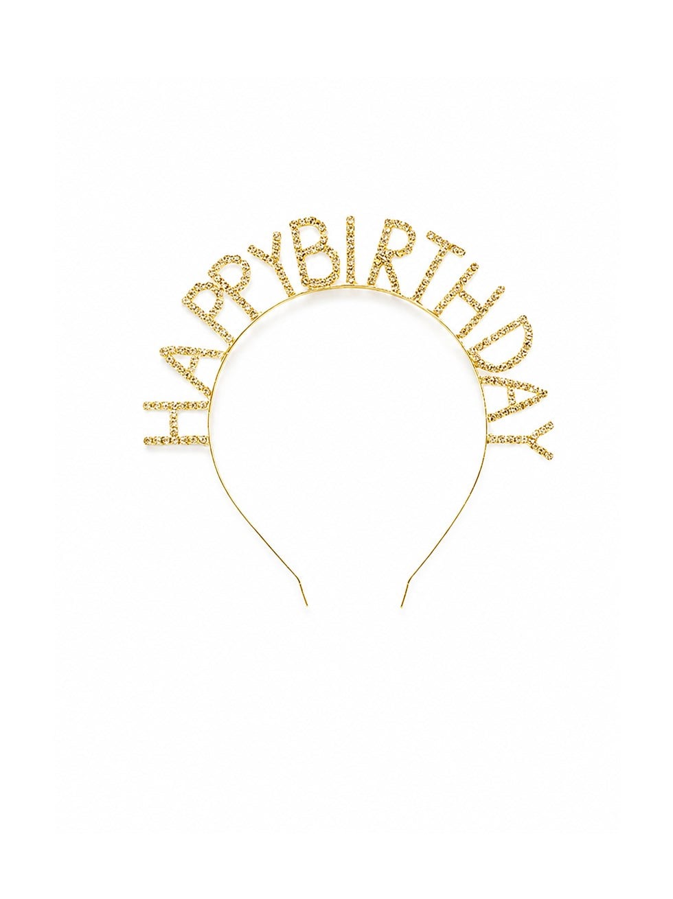 Happy Birthday Işıltılı Taş Detaylı Doğum Günü Parti Tacı Altın