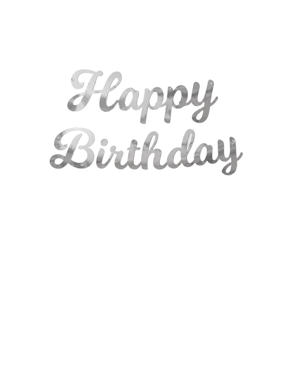 Happy Birthday Kaligrafi Banner Gümüş